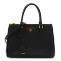 Saffiano Small Galleria Double Zip Tote Black