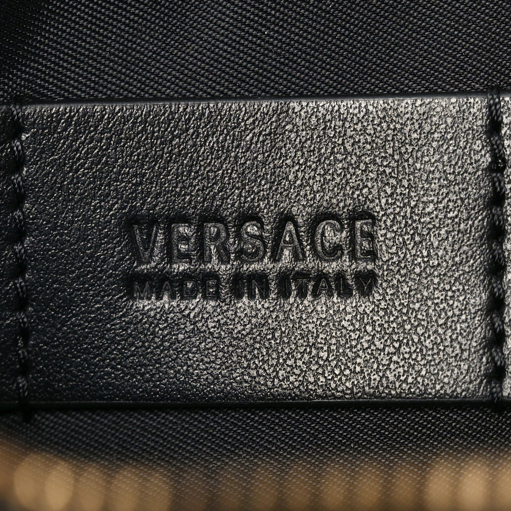 Nappa La Medusa Studded Zip Pouch  Holder Black