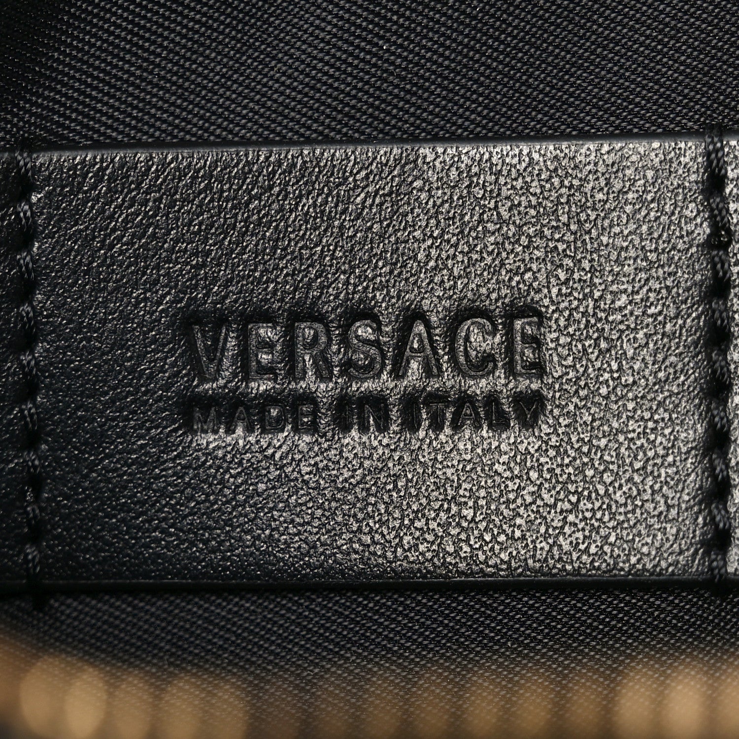 Nappa La Medusa Studded Zip Pouch  Holder Black