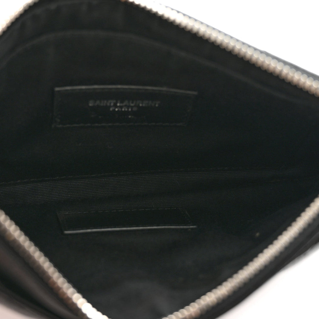 Grain De Poudre Chevron Monogram Bill Pouch Black