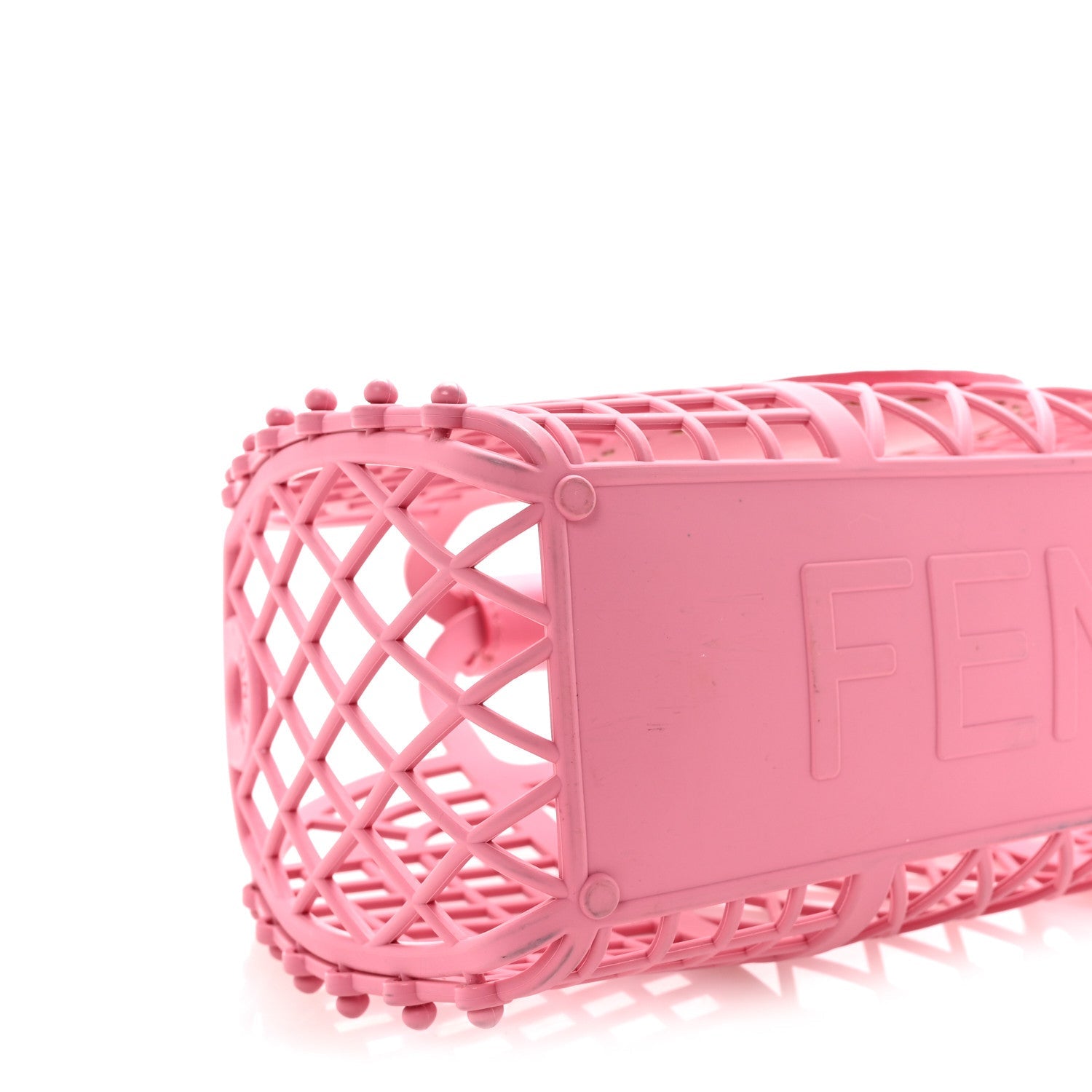 Recycled Plastic Vitello Liberty Matte Small Fendi Basket Rosa