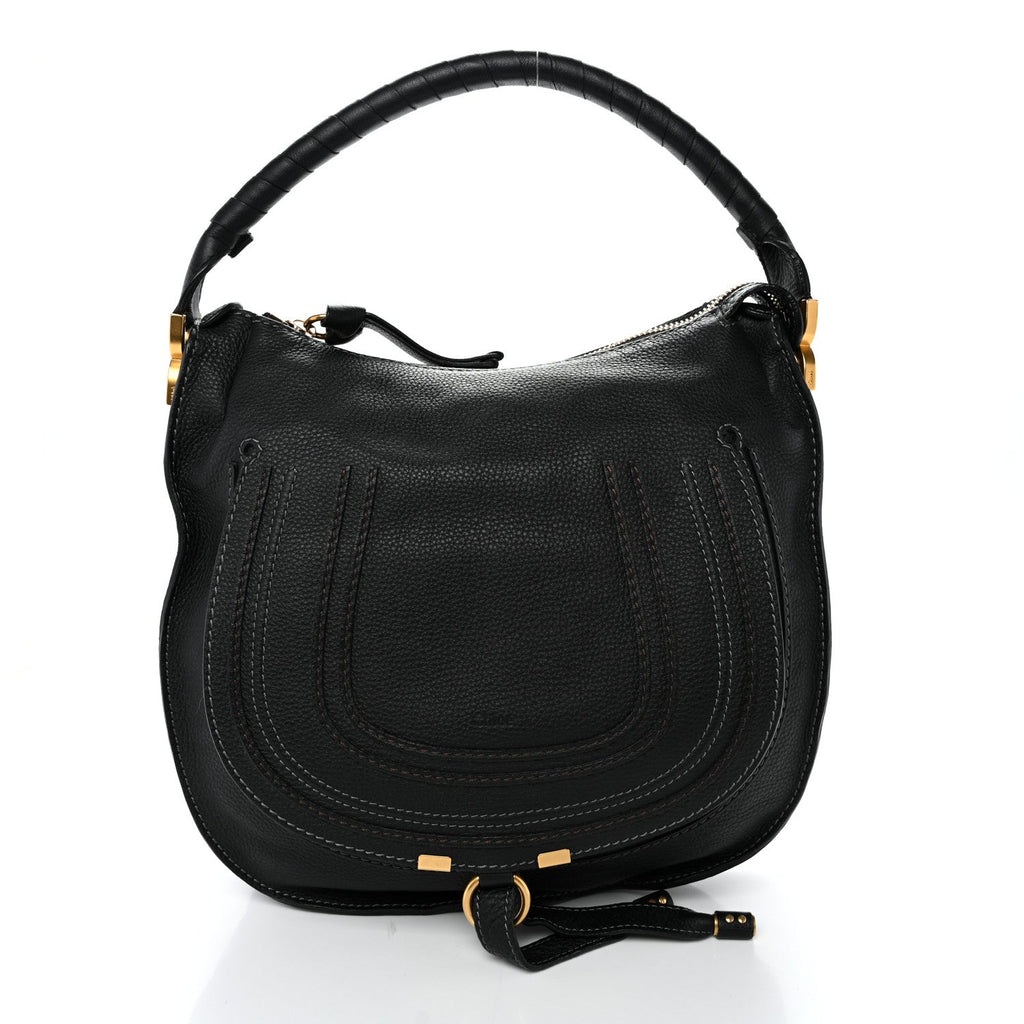 Calfskin Medium Marcie Satchel Black