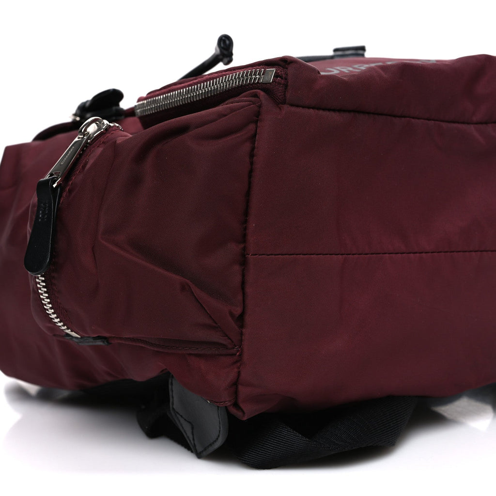 Nylon Medium Rucksack Backpack Burgundy Red