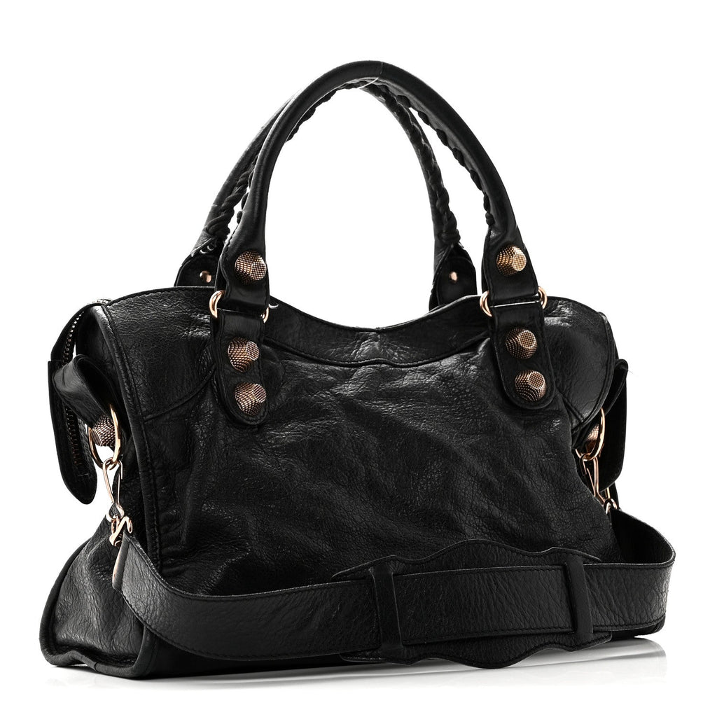 Agneau Giant 21 Rose Gold Hardware City Black