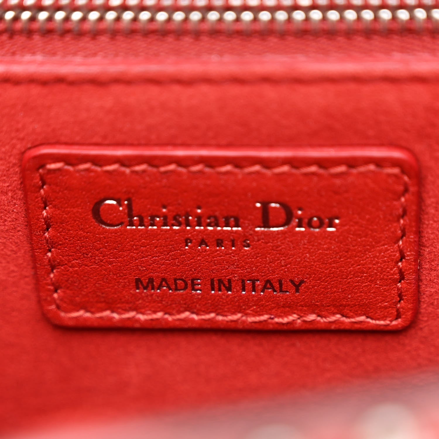 Calfskin Cannage Embossed Studded Small Dioraddict Flap Bag Red