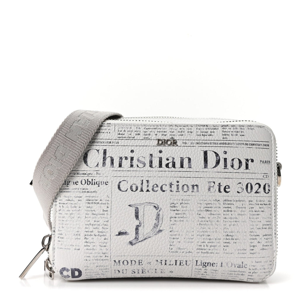 X DANIEL ARSHAM Grained Calfskin Newspaper Messenger White