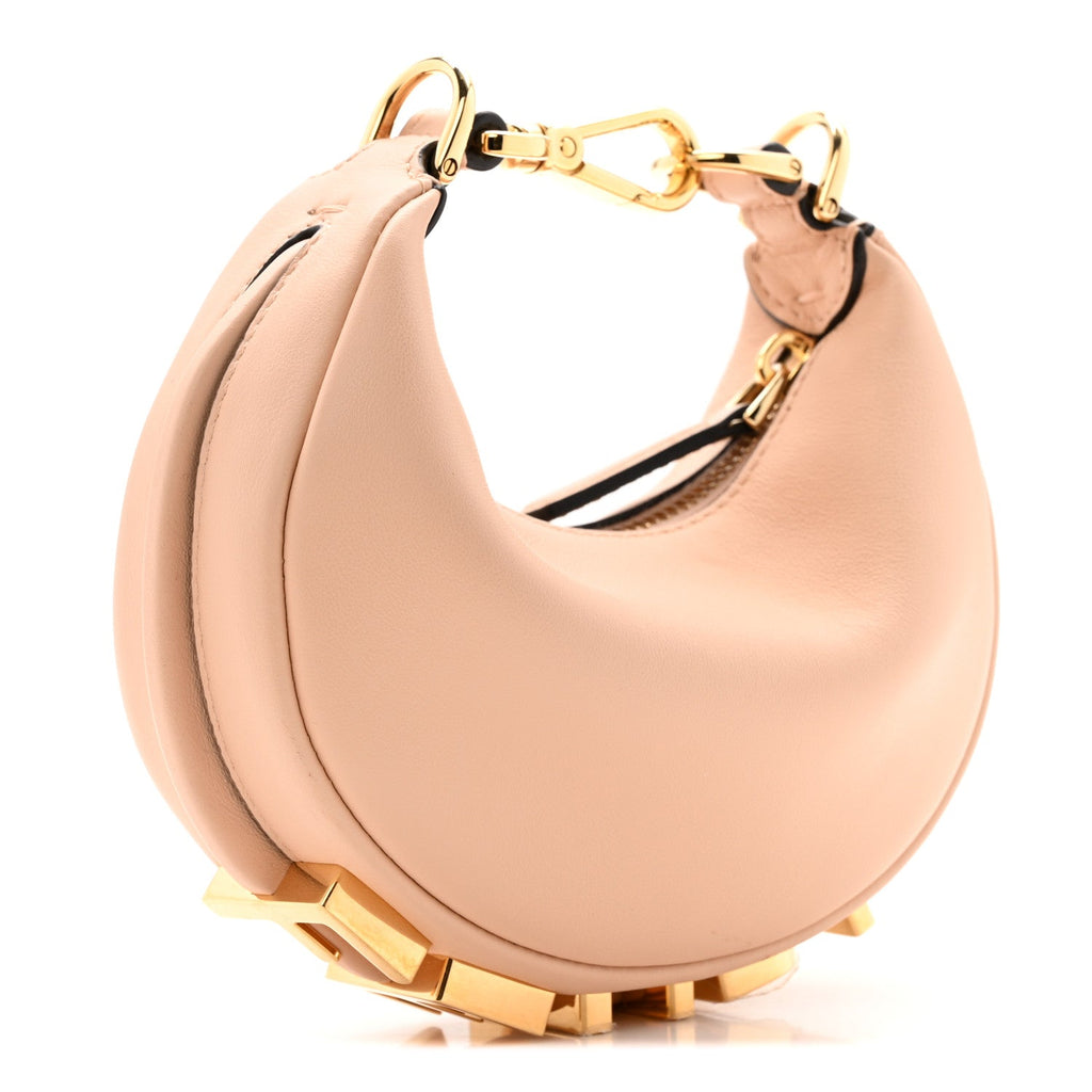 Vitello Grace Matte Nano Fendigraphy Hobo Charm Light Rose