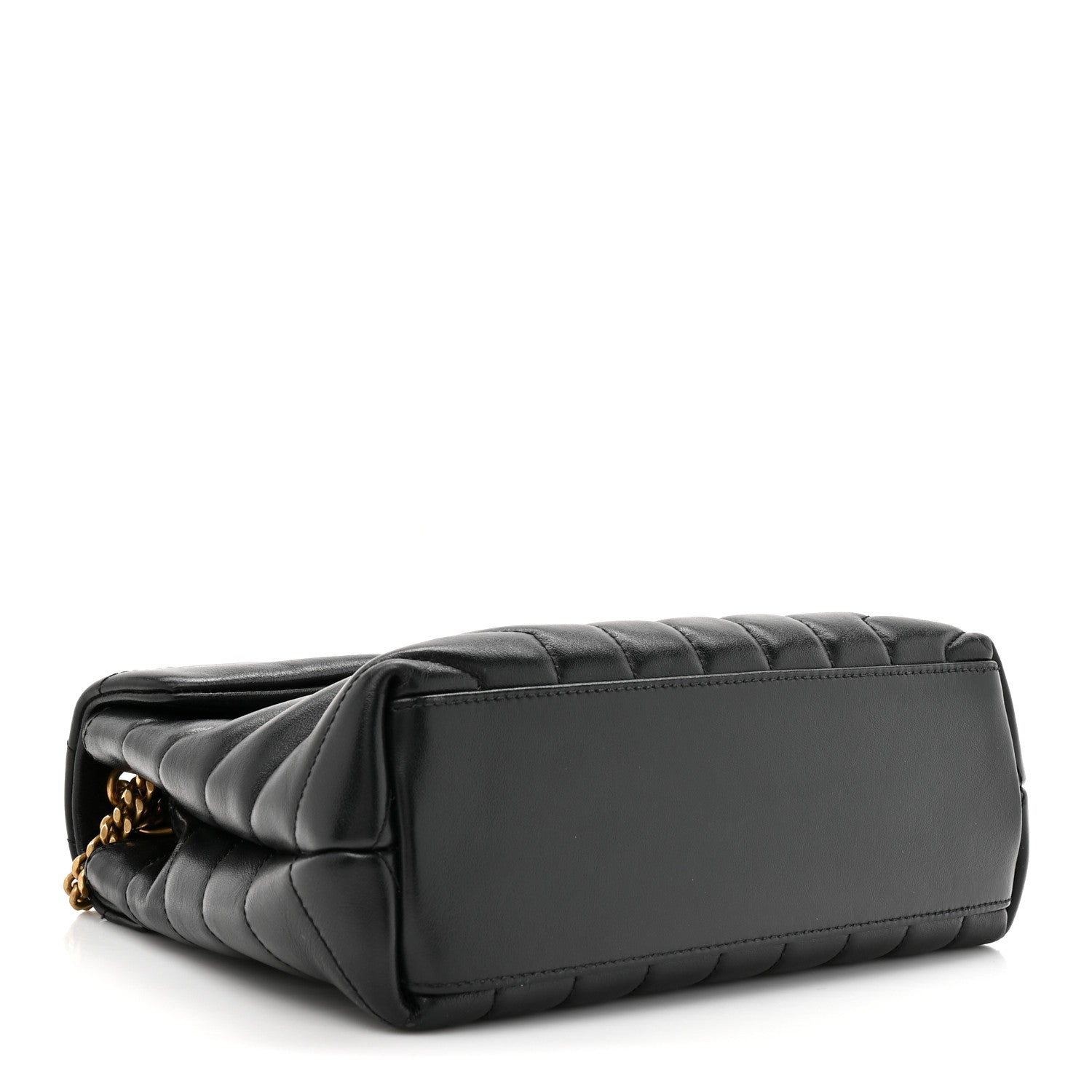 Calfskin Y Quilted Monogram Small Loulou Chain Satchel Black