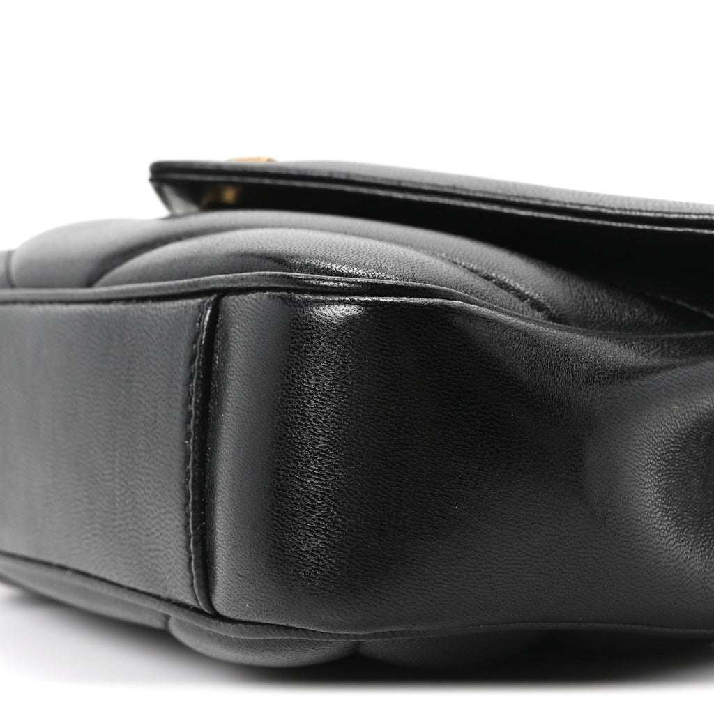 Lambskin Chevron Quilted Mini LouLou Black