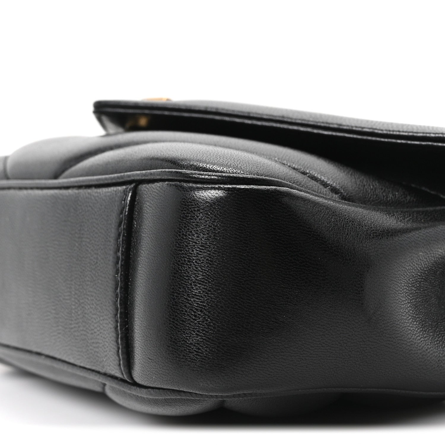 Lambskin Chevron Quilted Mini LouLou Black