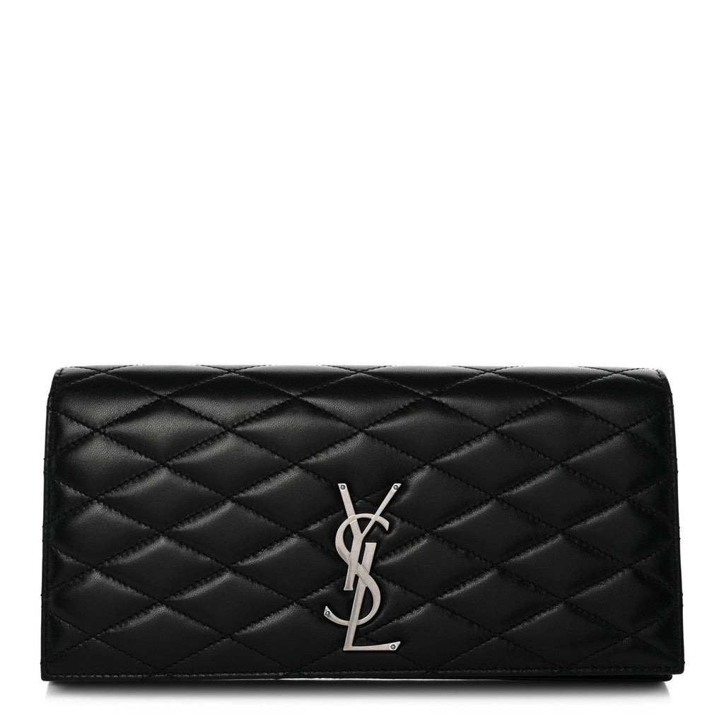 Lambskin Quilted Kate Clutch Black