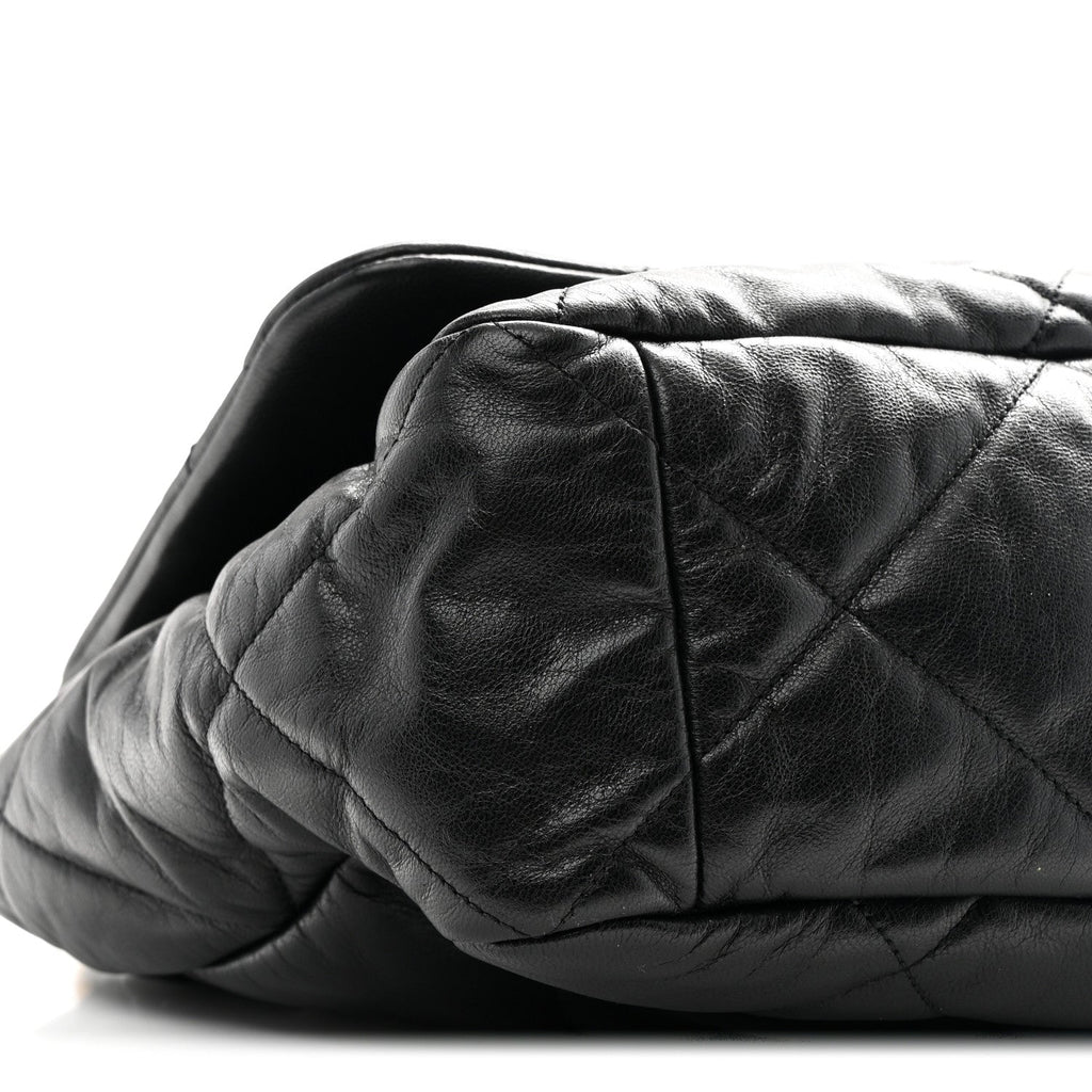 Goatskin Quilted Maxi Chanel 19 Flap Black