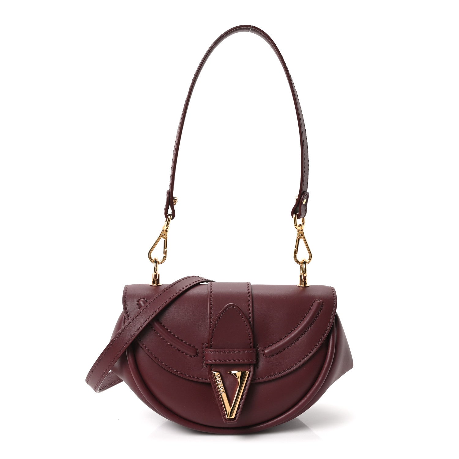 Vitello Virtus Small Shoulder Bag Burgundy