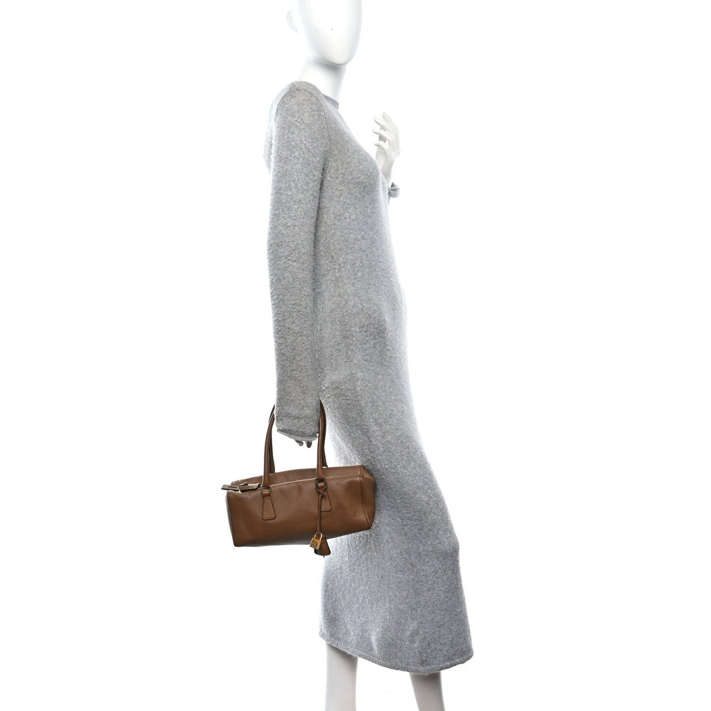 Saffiano Rectangular Shoulder Bag Brown