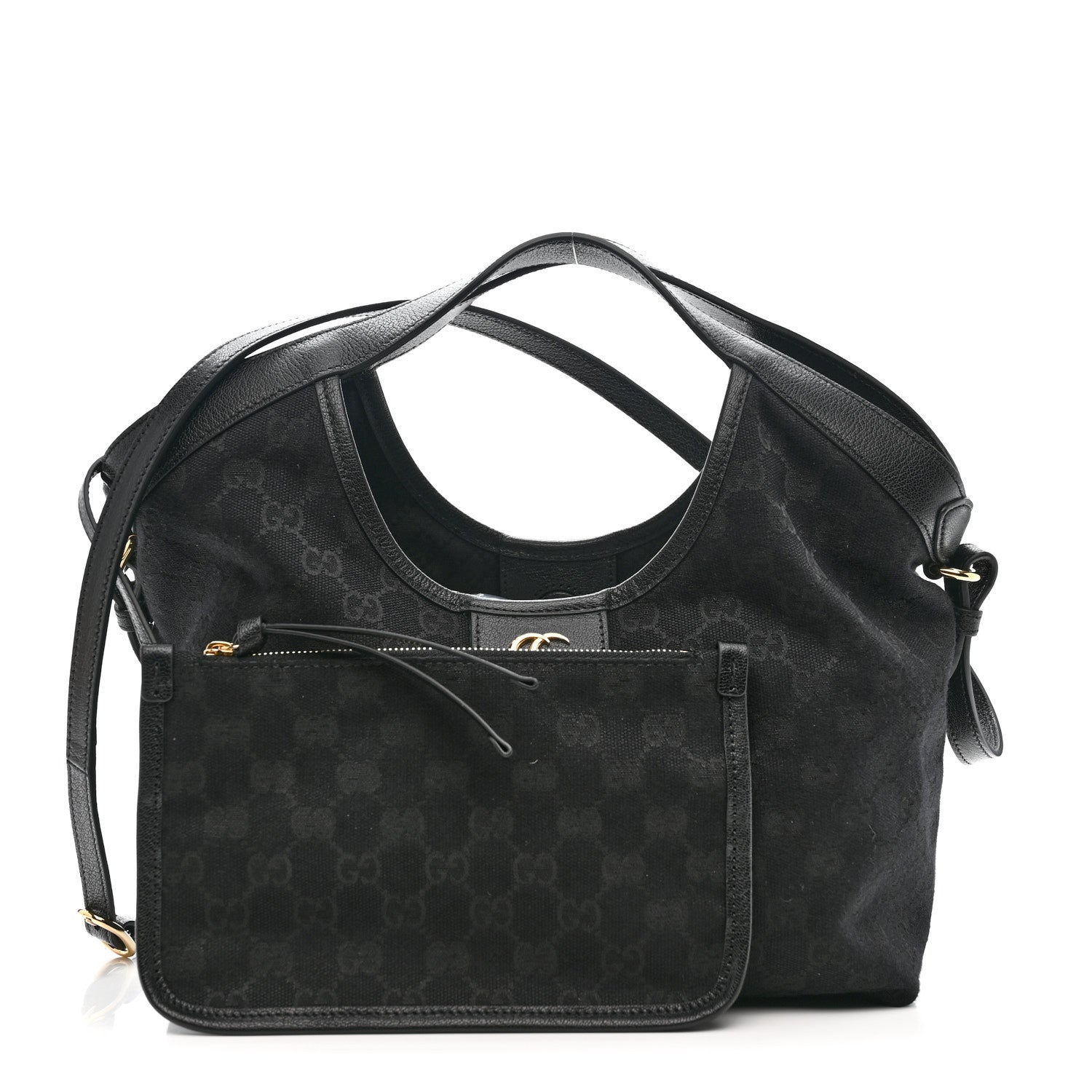 Denim GG Monogram Web Small Giglio Tote Black