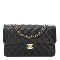Caviar Quilted Small Double Flap Black