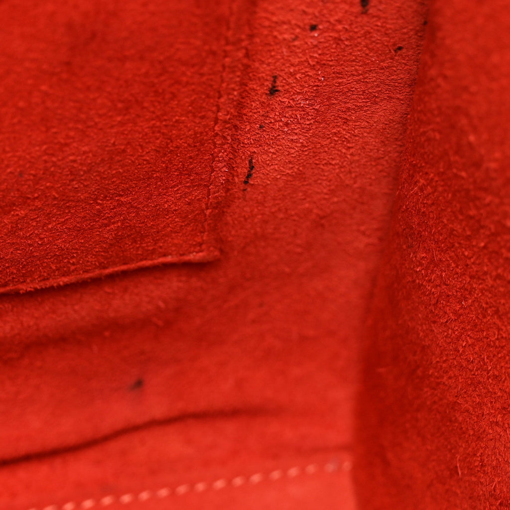 Drummed Calfskin Micro Luggage Vermillion
