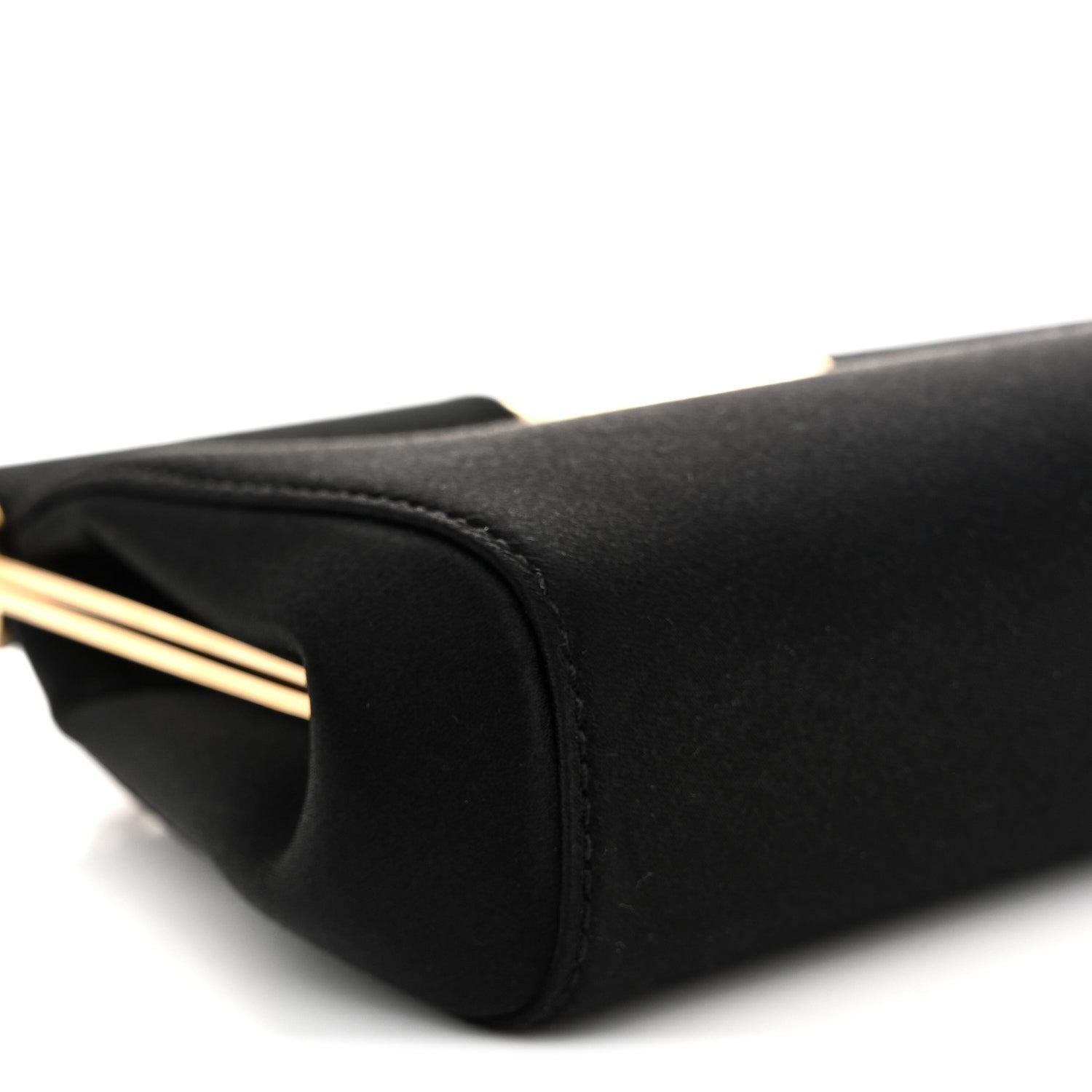 Satin Small Marlene Chain Clutch Black
