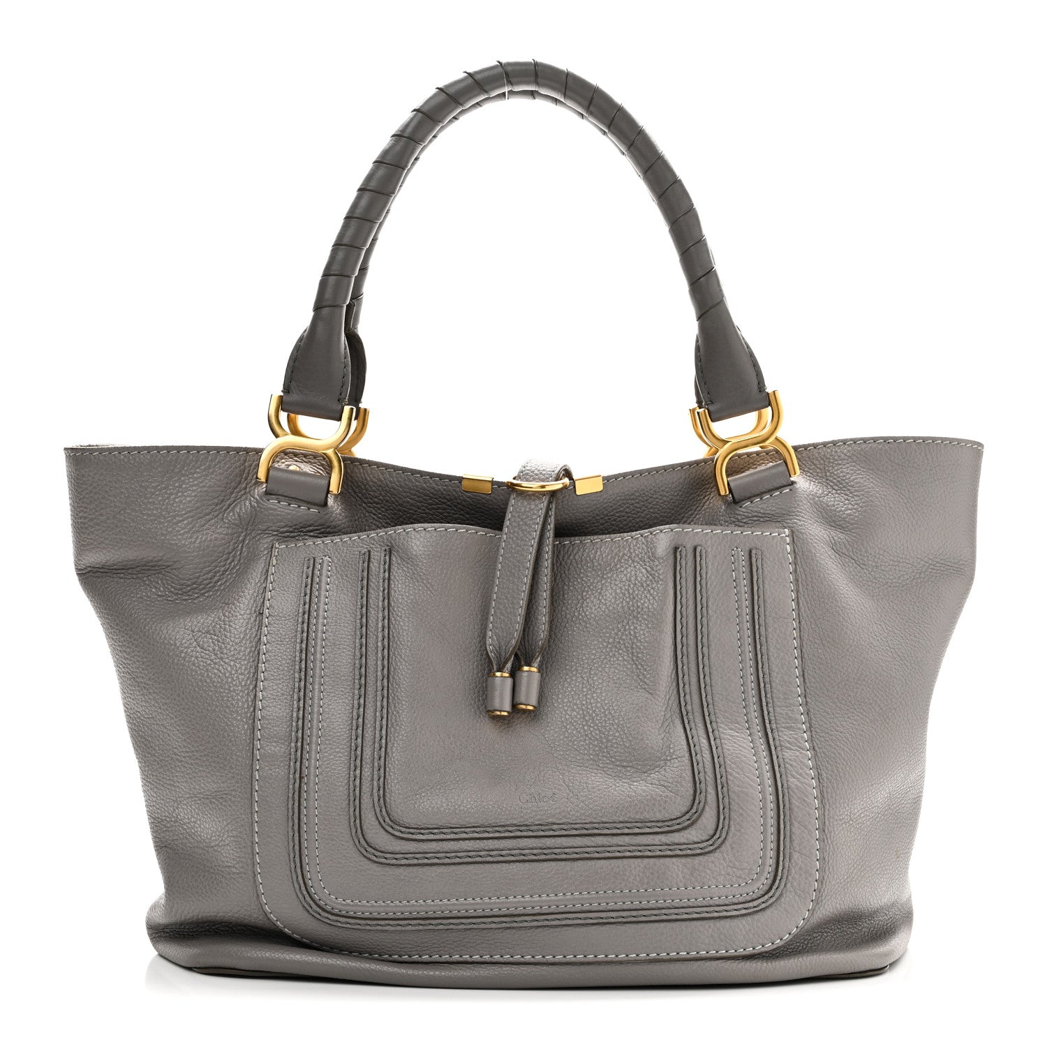 Calfskin Large New Marcie Tote Cashmere Grey