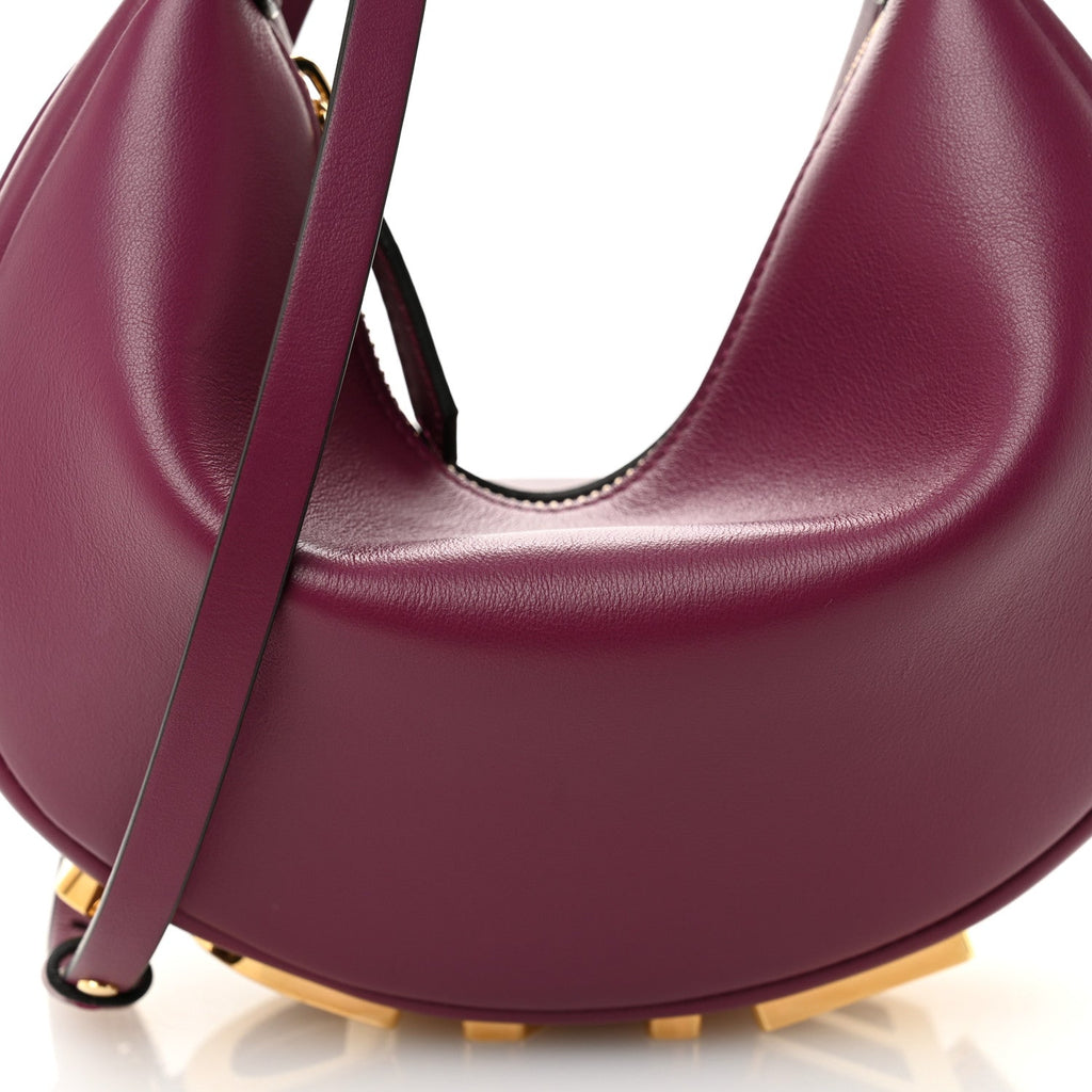 Vitello Grace Matte Mini Fendigraphy Hobo Bag Rosso Roma