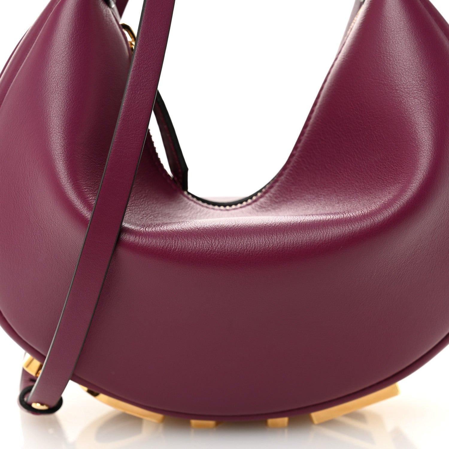 Vitello Grace Matte Mini Fendigraphy Hobo Bag Rosso Roma