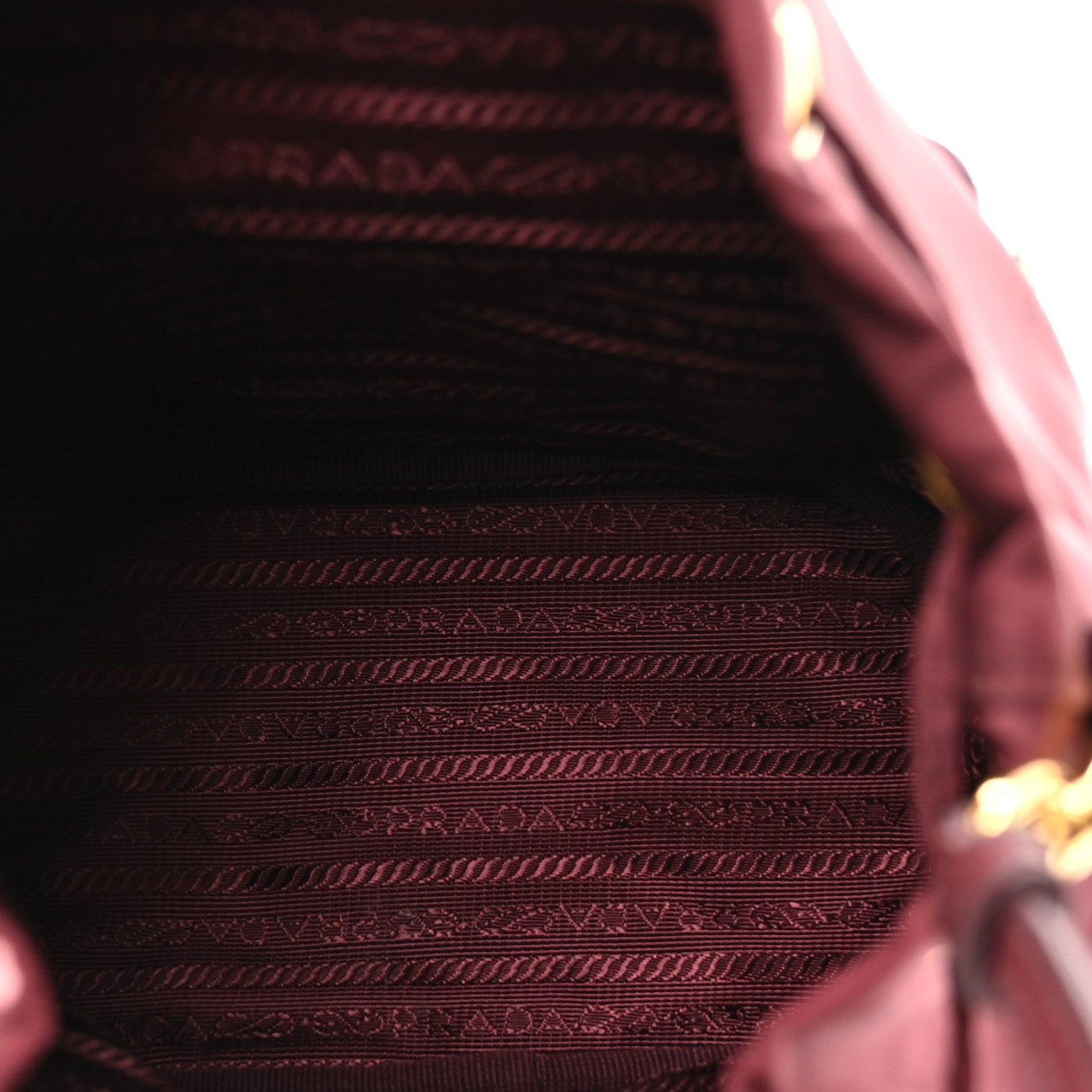 Saffiano Tessuto Nylon Mini Bucket Crossbody Bag Granato
