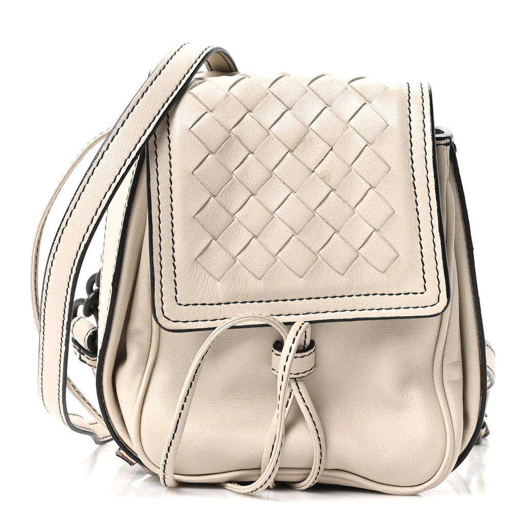 Nappa Intrecciato Double Pocket Crossbody Mist Black