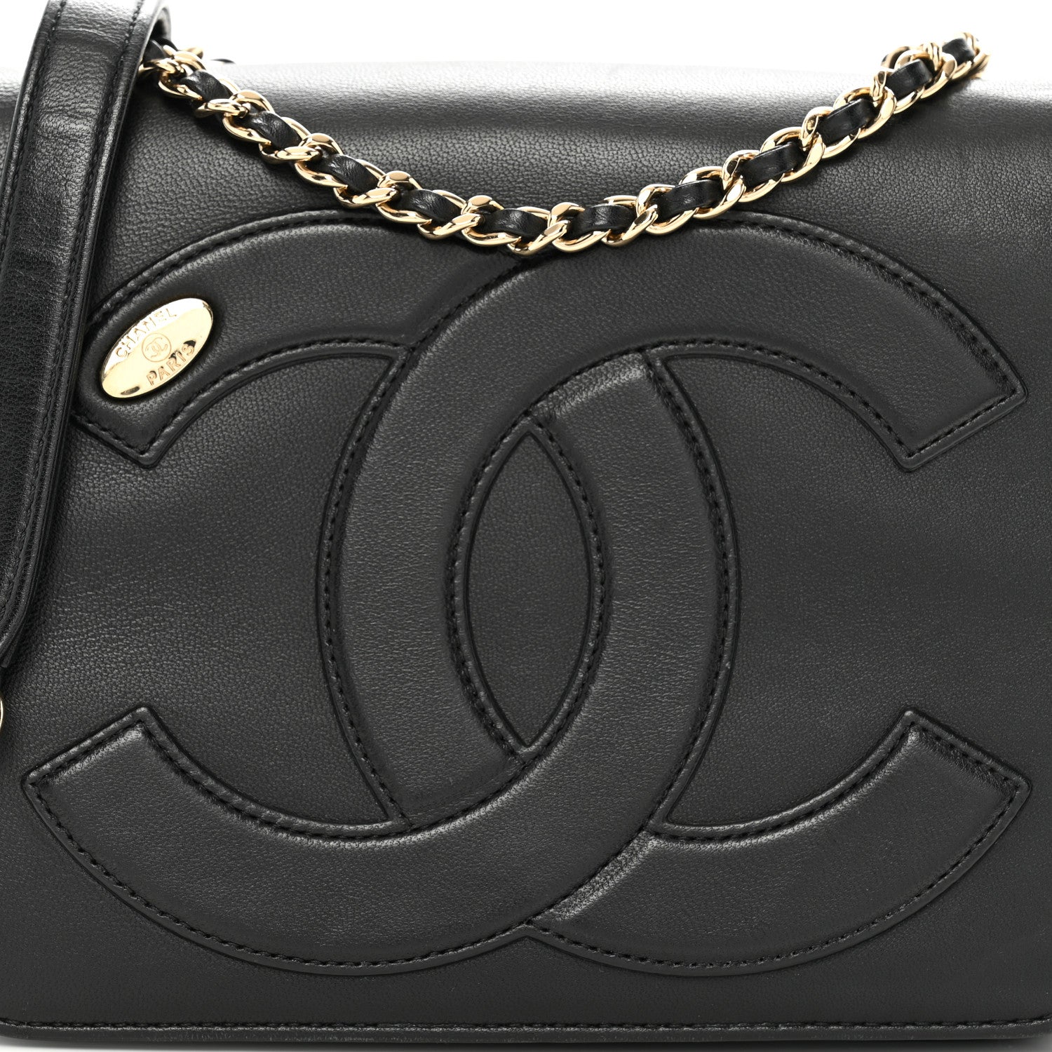 Lambskin CC Mania Flap Bag Black
