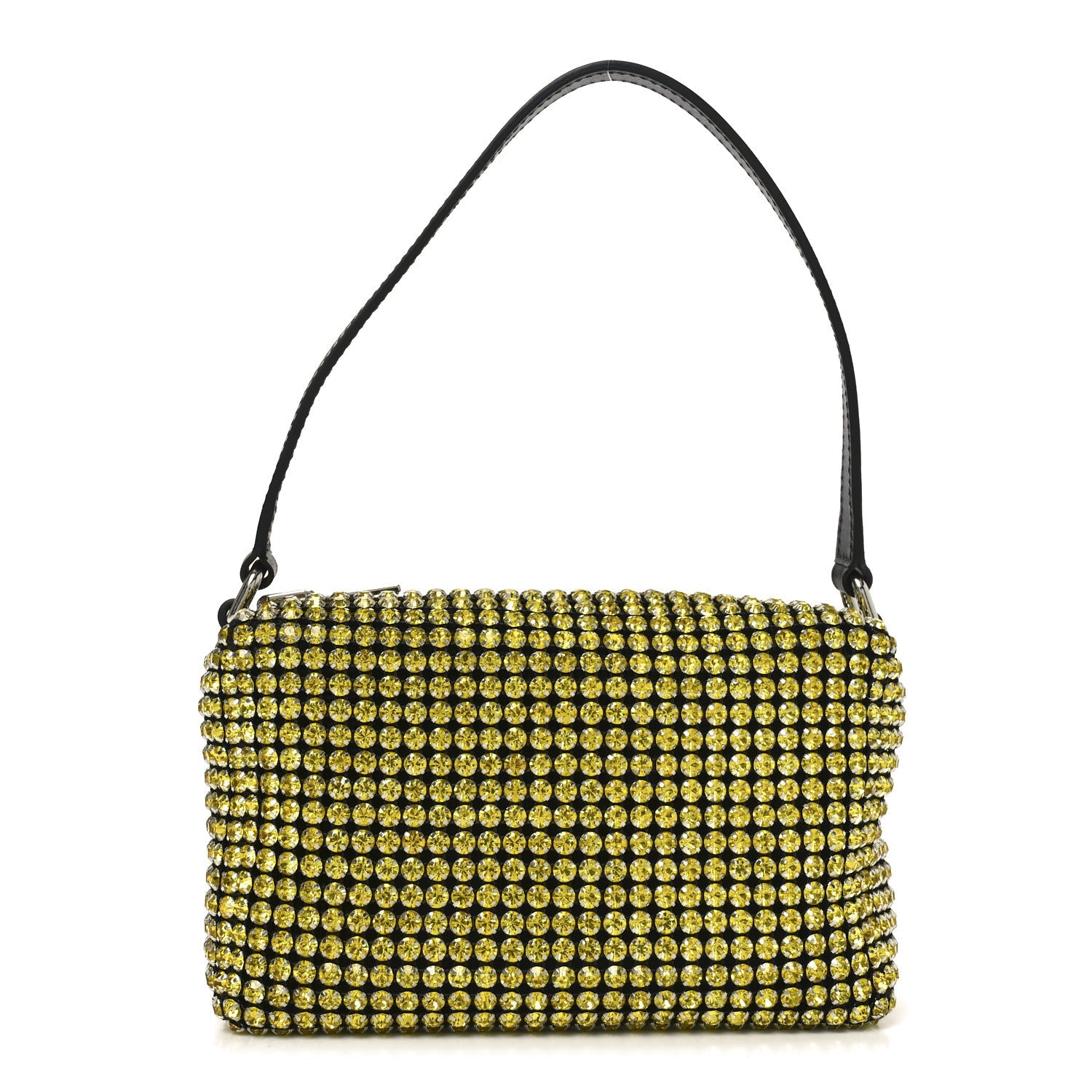 Mesh Crystal Rhinestone Mini Heiress Pouch Porcelain