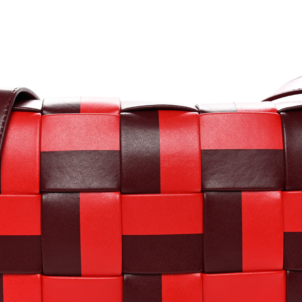 Nappa Maxi Intrecciato Cassette Crossbody Bag Barolo Bright Red