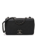 Calfskin Diamond Embossed Medium New Chic Flap Dark Grey