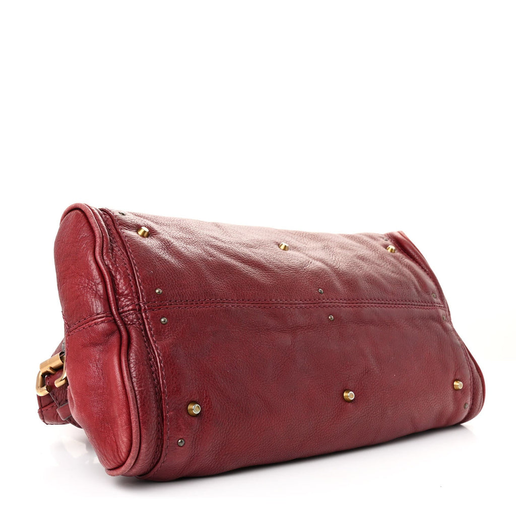 Calfskin Medium Paddington Satchel Dark Red