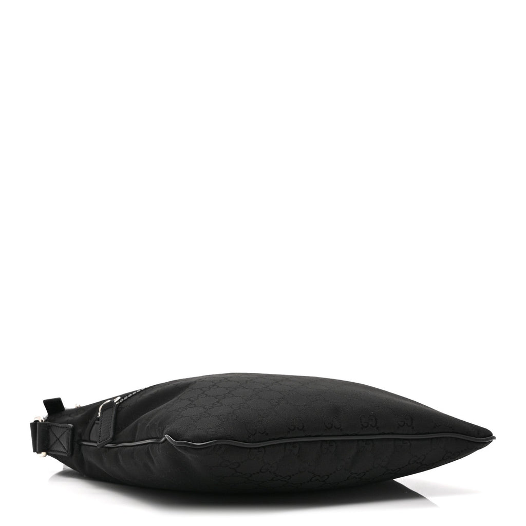 Nylon Monogram Small Flat Messenger Bag Black