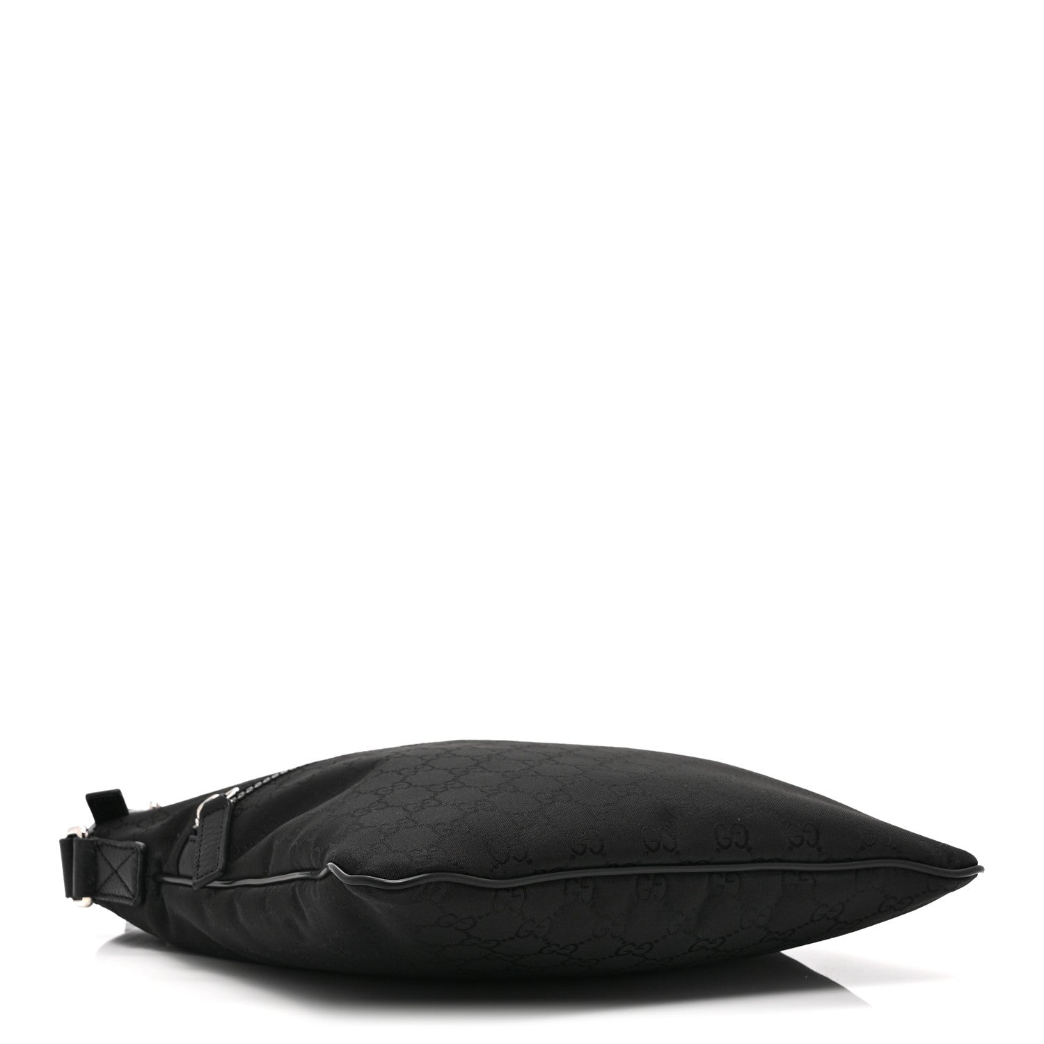 Nylon Monogram Small Flat Messenger Bag Black
