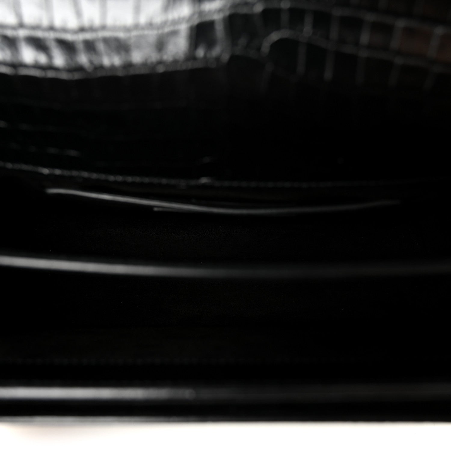 Calfskin Crocodile Embossed Medium Monogram Sunset Black