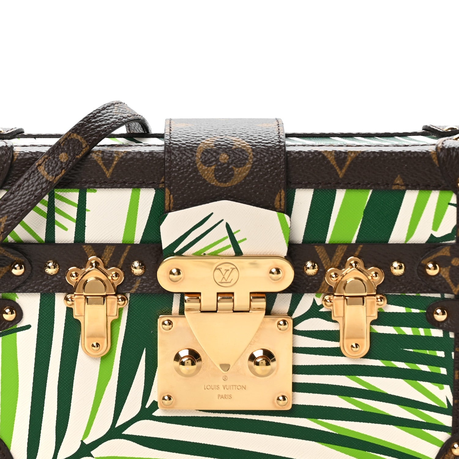 Monogram Palm Trees Print Petite Malle
