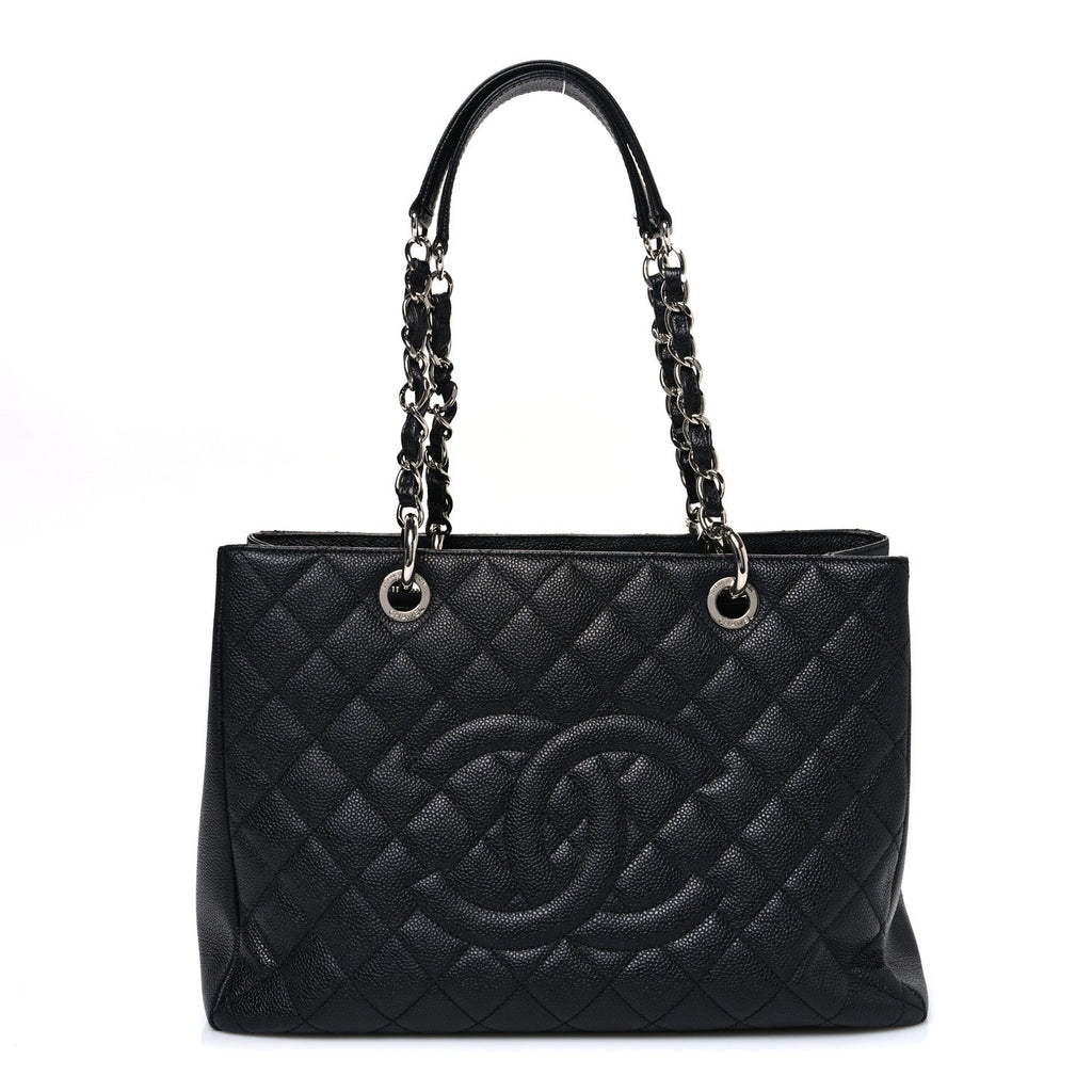 Caviar Quilted Grand Shopping Tote GST Black