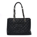 Caviar Quilted Grand Shopping Tote GST Black