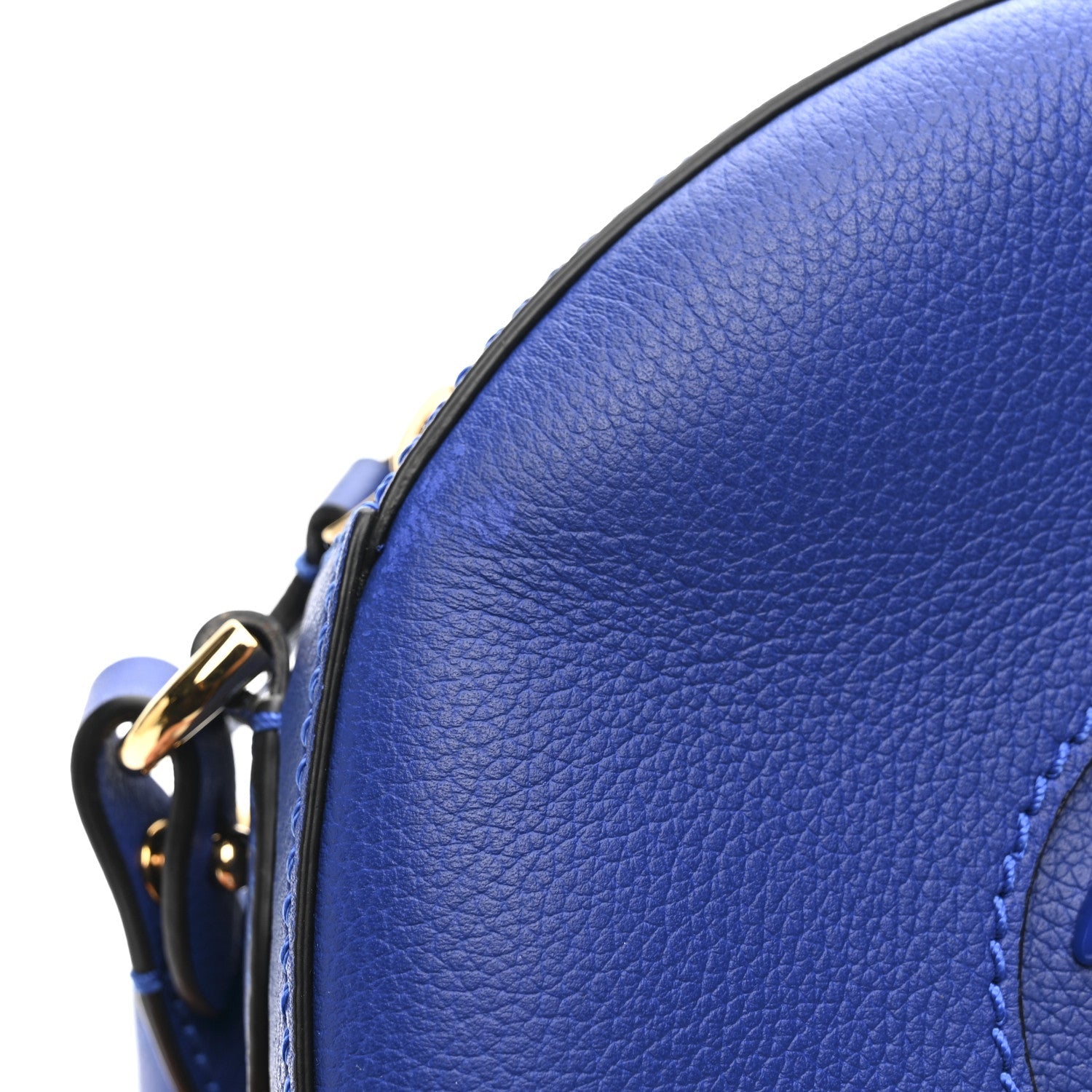 Calfskin La Medusa Round Camera Bag Blue