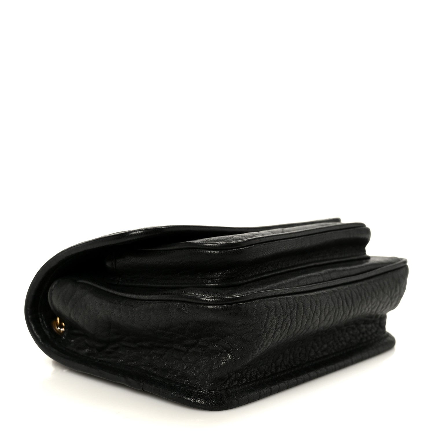 Grained Lambskin Monogram Mini Niki Chain Satchel Black