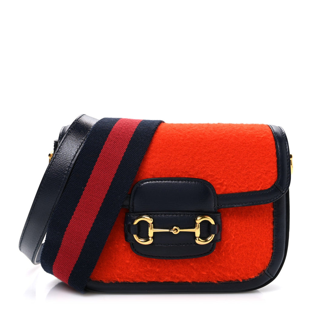 Casy Wool Azalea Calfskin Mini Horsebit 1955 Shoulder Bag Bitter Sweet Blue