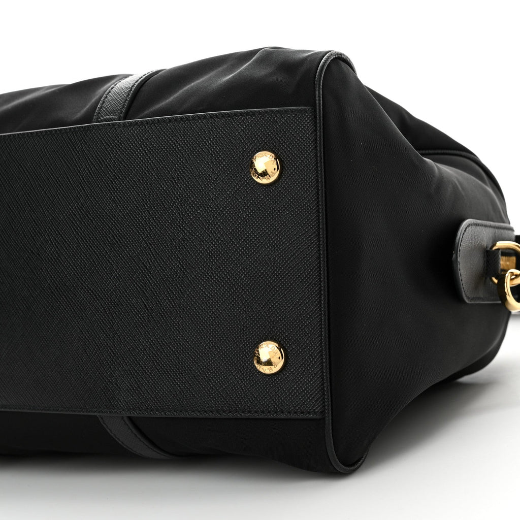 Re-Nylon Saffiano Medium Re-Edition 1978 Top Handle Bag Black