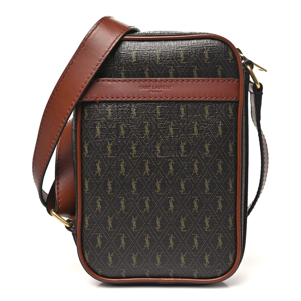 Canvas Smooth Calfskin Le Monogramme Crossbody Pouch Chestnut