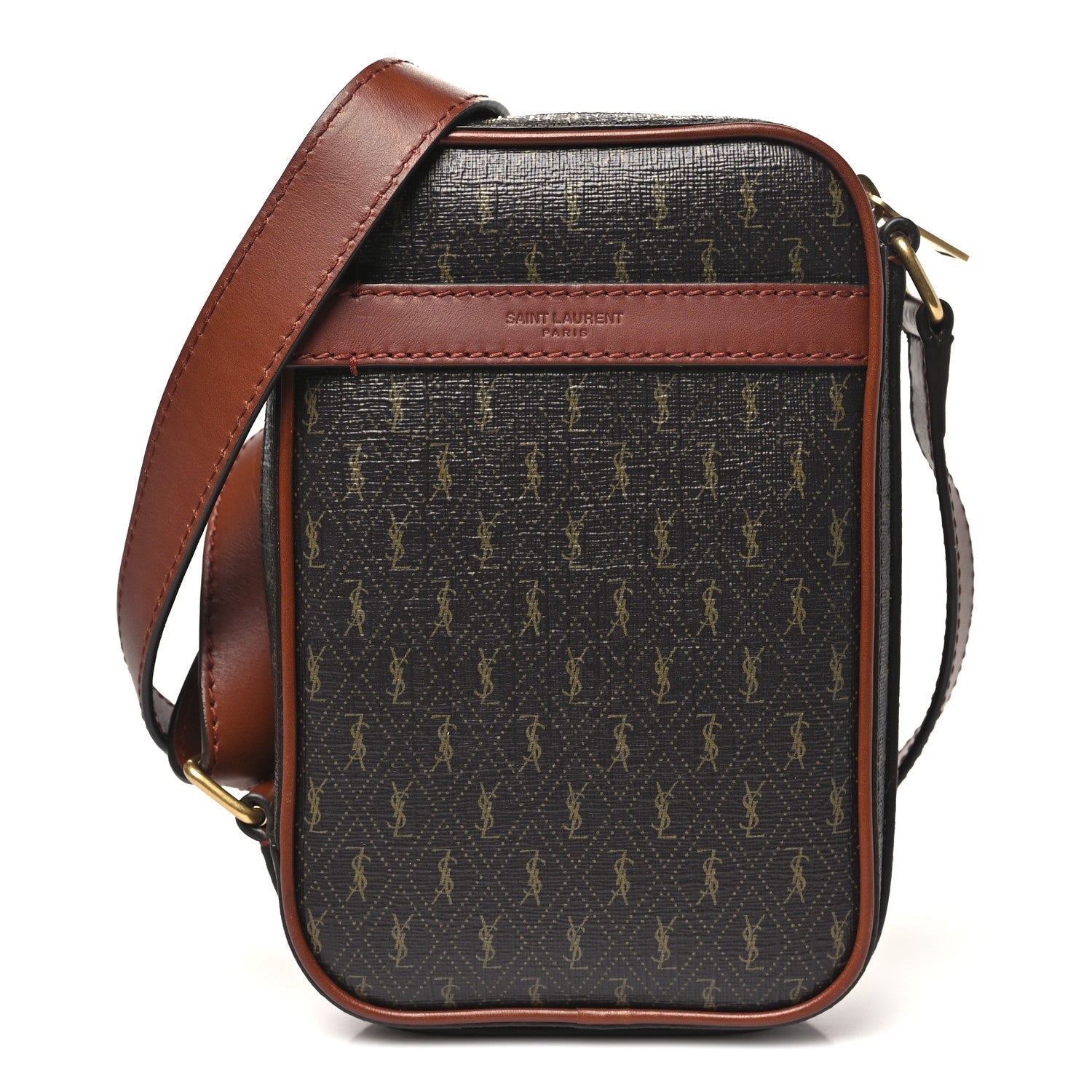 Canvas Smooth Calfskin Le Monogramme Crossbody Pouch Chestnut