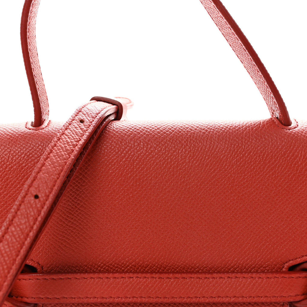 Grained Calfskin Nano Belt Bag Coral