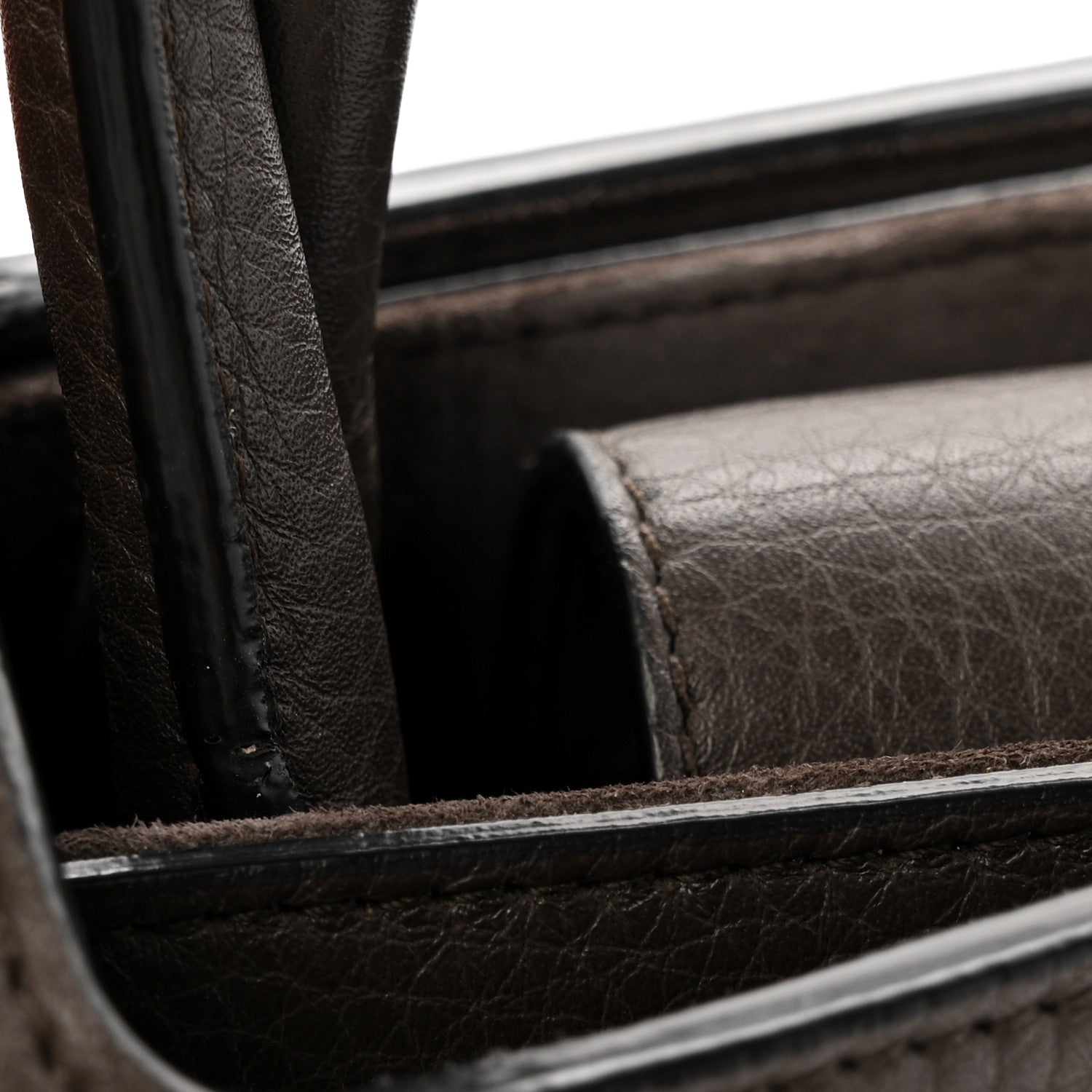Grained Calfskin Medium Diorever Flap Dark Brown