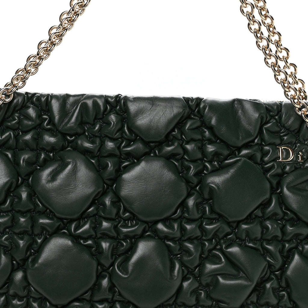 Calfskin Puffy Macrocannage Medium Dior Crunchy Bag  Forest Bloom