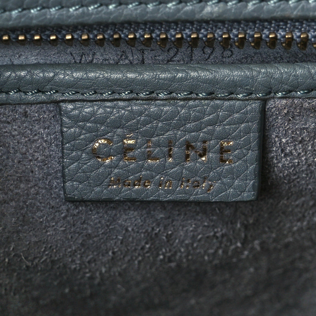 Drummed Calfskin Nano Luggage Kohl
