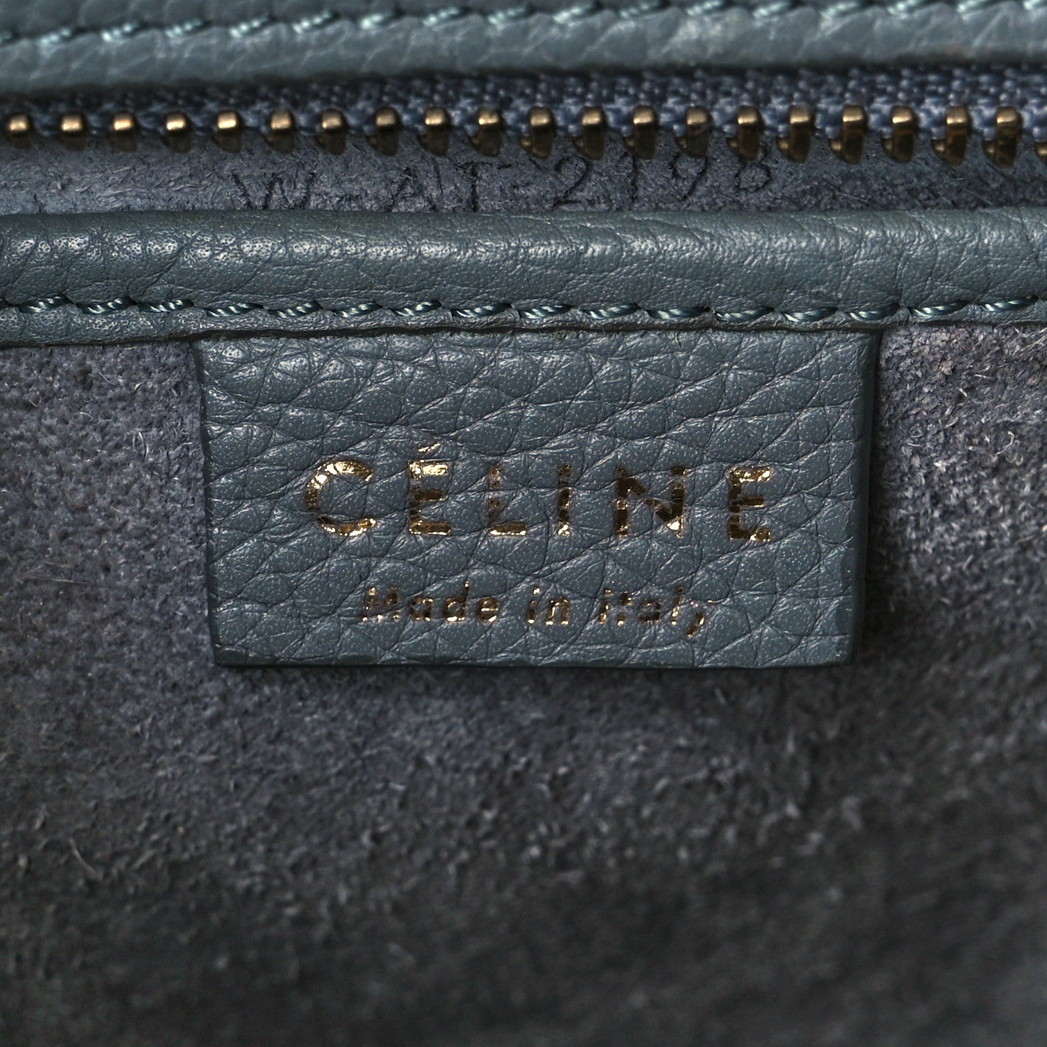 Drummed Calfskin Nano Luggage Kohl