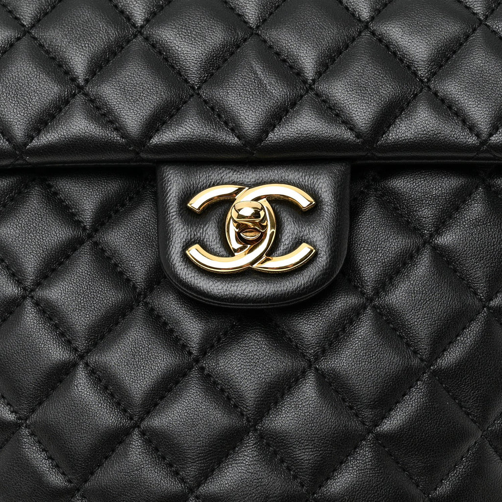 Lambskin Quilted Small Urban Spirit Backpack Black
